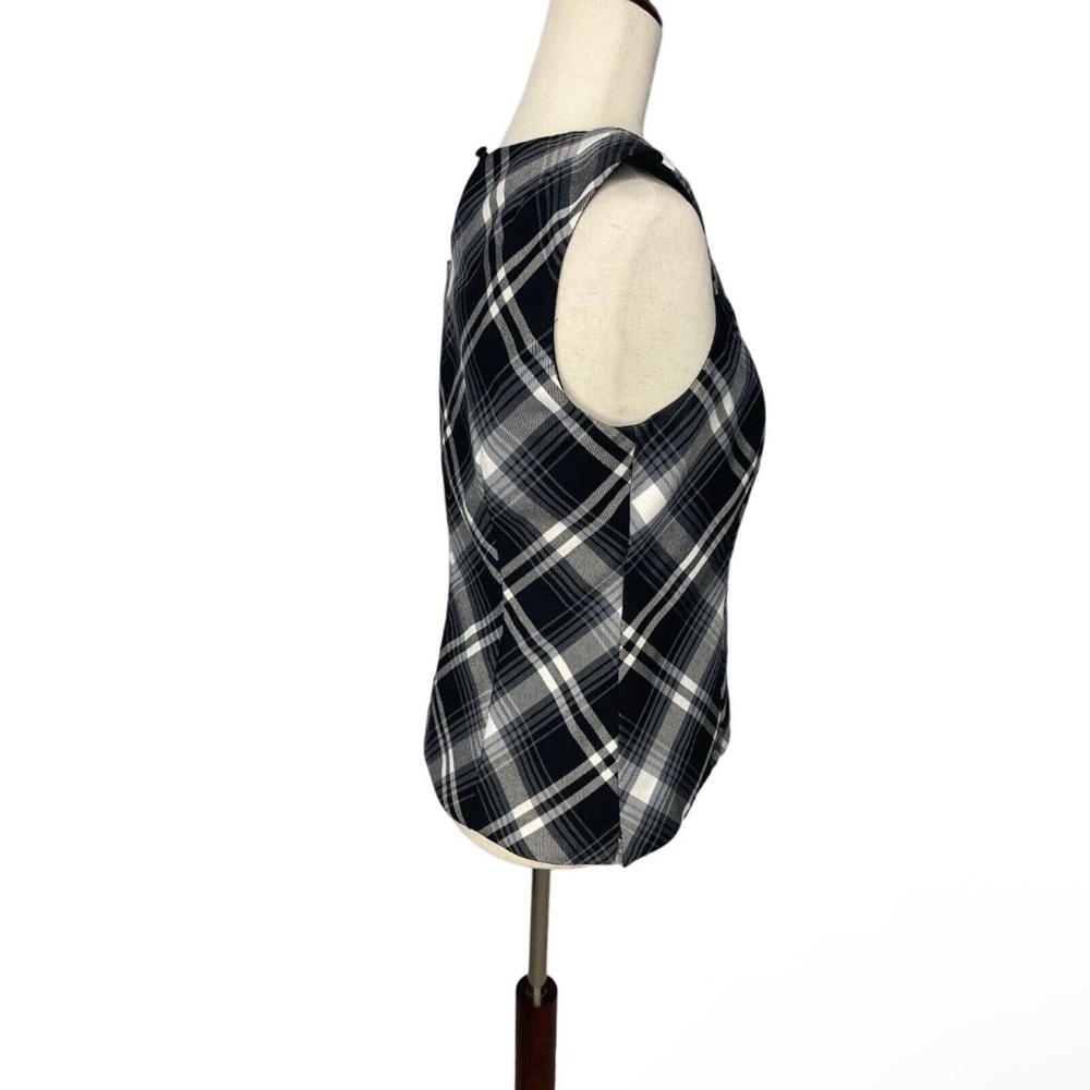 White House Black Market Plaid Sleeveless Top – Size 16 - Picture 2 of 8